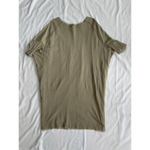 Kedziorek Beige Short Mesh Sleeve Cotton Midi Shift Dress Size 46